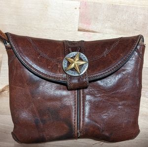 Vintage Leather distressed cowboy wristlet